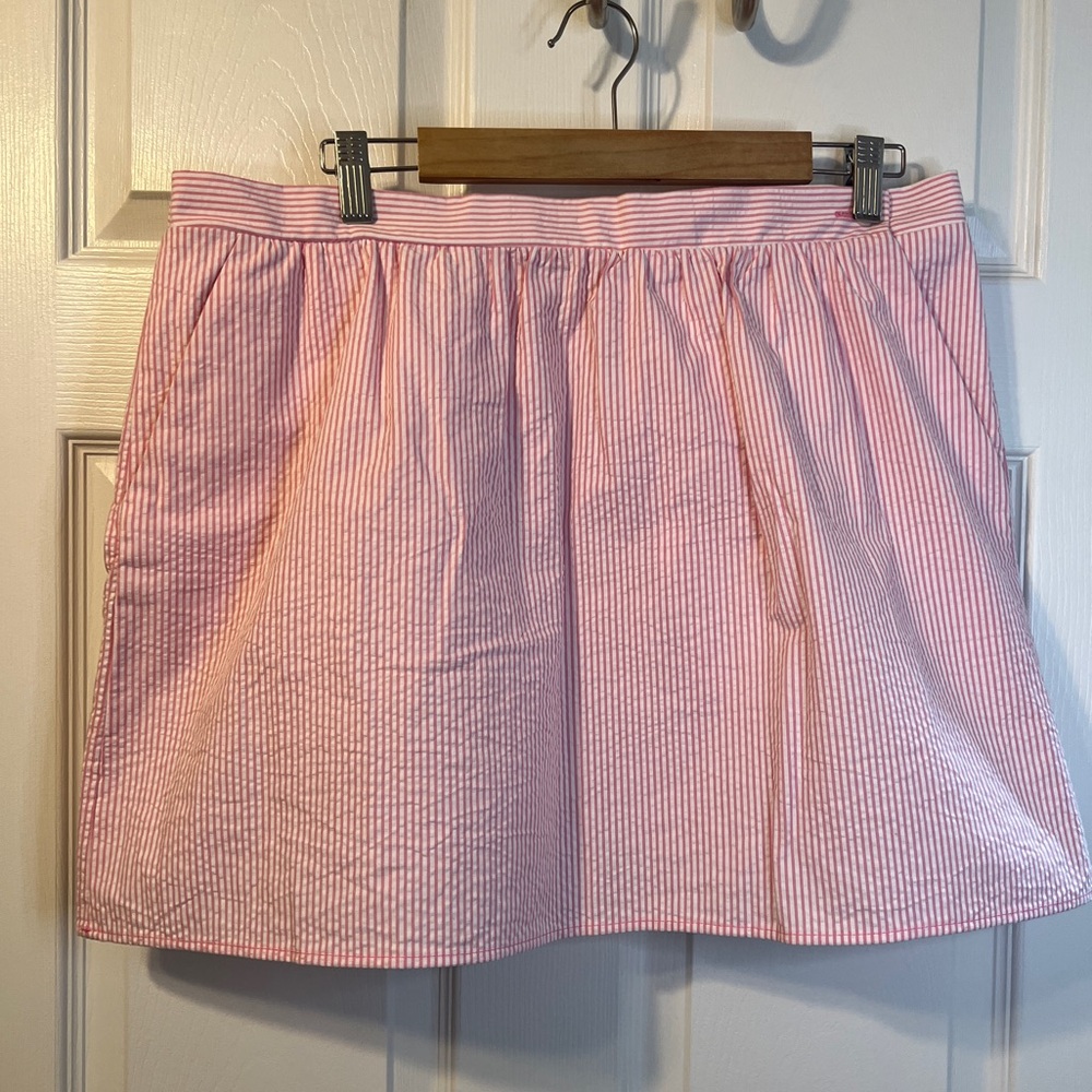 Lilly Pulitzer Pink Seersucker Mimosa Skirt Size XL